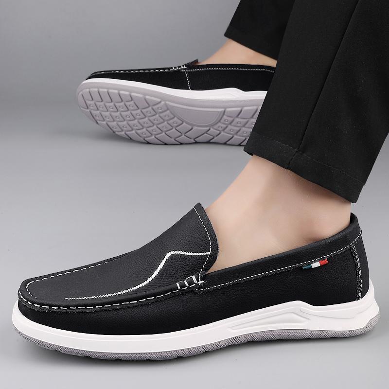 Luxury Brand Top Layer Cowhide Casual Leather Shoes High-quality Non Slip Sole Comfort Walking Shoes Business Leather Mens Shoes