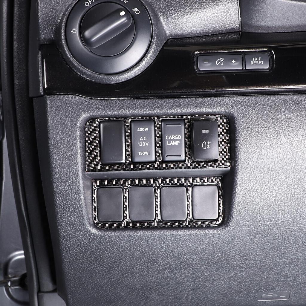 Carbon Fiber Driver Integrated Switch Frame Trim Sticker For Nissan Titan 16-23