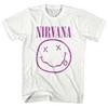 Men's Nirvana Purple Smile Face Logo T-shirt Large White