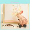 Wooden Craft Toy Car With Cute Bunny Design For Kids And Home Decor