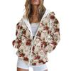 Women's Fashion Jacket Casual Printed Long-sleeved Hooded Cardigan Sweatshirts