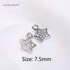 14K Gold Plated 7.5mm Cute Pentagram Earring Charms Inlaid Zircon Tiny Star Pendants DIY Jewelry Making Accessories Wholesale