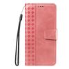 For Samsung Galaxy S24+/Galaxy S25+ Leather Case Wallet Stand Grids Imprinted Phone Cover with Strap