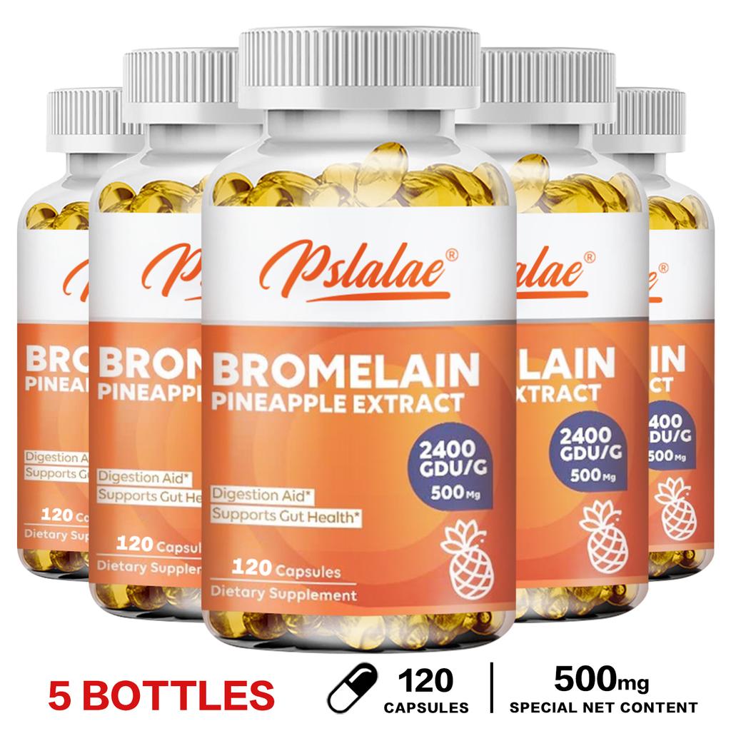 Pslalae High Bromelain Capsules, 500 Mg Per Serving, Gentle and Easily Absorbed, Suitable for Adults.