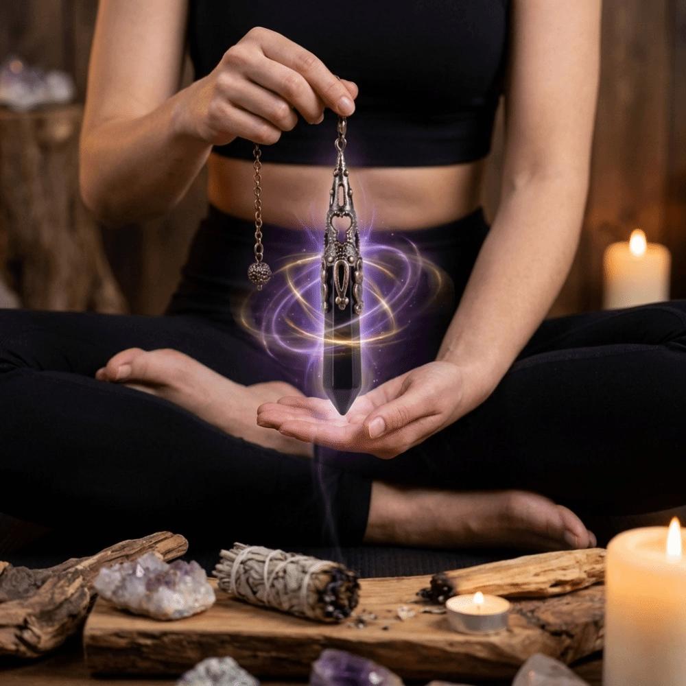 Energy Crystal Pendulum Spiritual Gem Stone Pendant Retro Reiki Pendulum  Dowsing