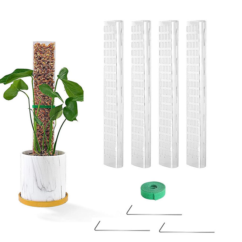 Reliable 4Pcs 24Inch Plastic Moss Pole Stackable Plant Support For Plants Monstera For Indoor Climbing Plants Work
