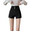 2025 Summer Plus Size High Waist Black A-Line Wide Leg Shorts for Women