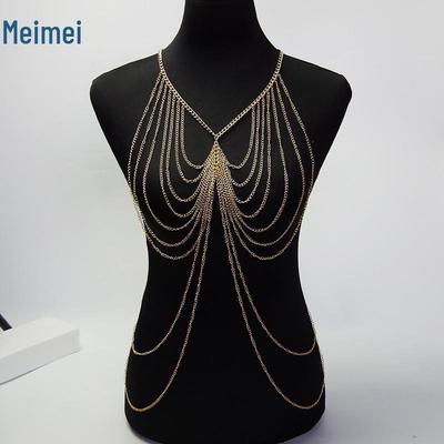 Exaggerated Multilayer Tassel Body Chain Necklace - Sexy Nightclub Jewelry