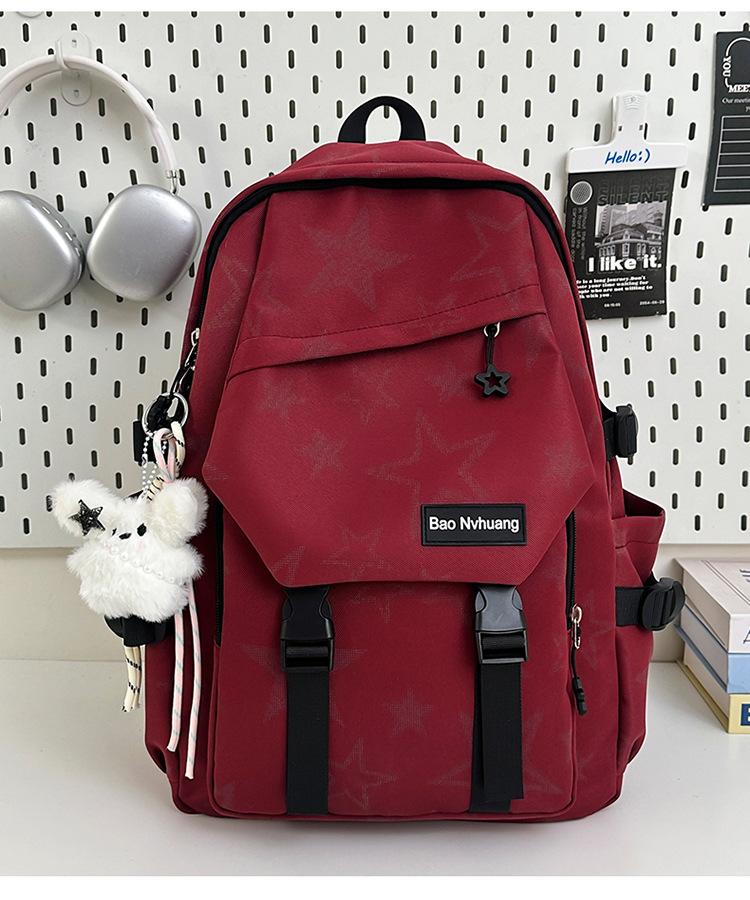 Schoolbag Niche Ins Wind Large Capacity Multi-pocket Backpack High Value Backpack Junior High School Ultra-light and Thin Student Schoolbag