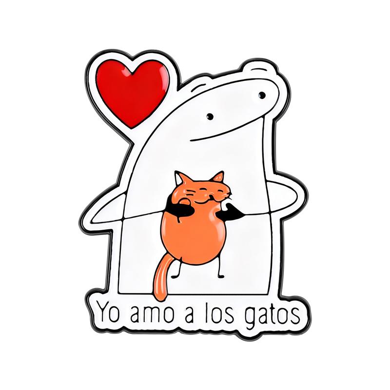 Cat Lady Flork Memes Enamel Pins Funny Cartoon Characters Brooches Lapel Badge Cutie Animals Jewelry Gift for Friends