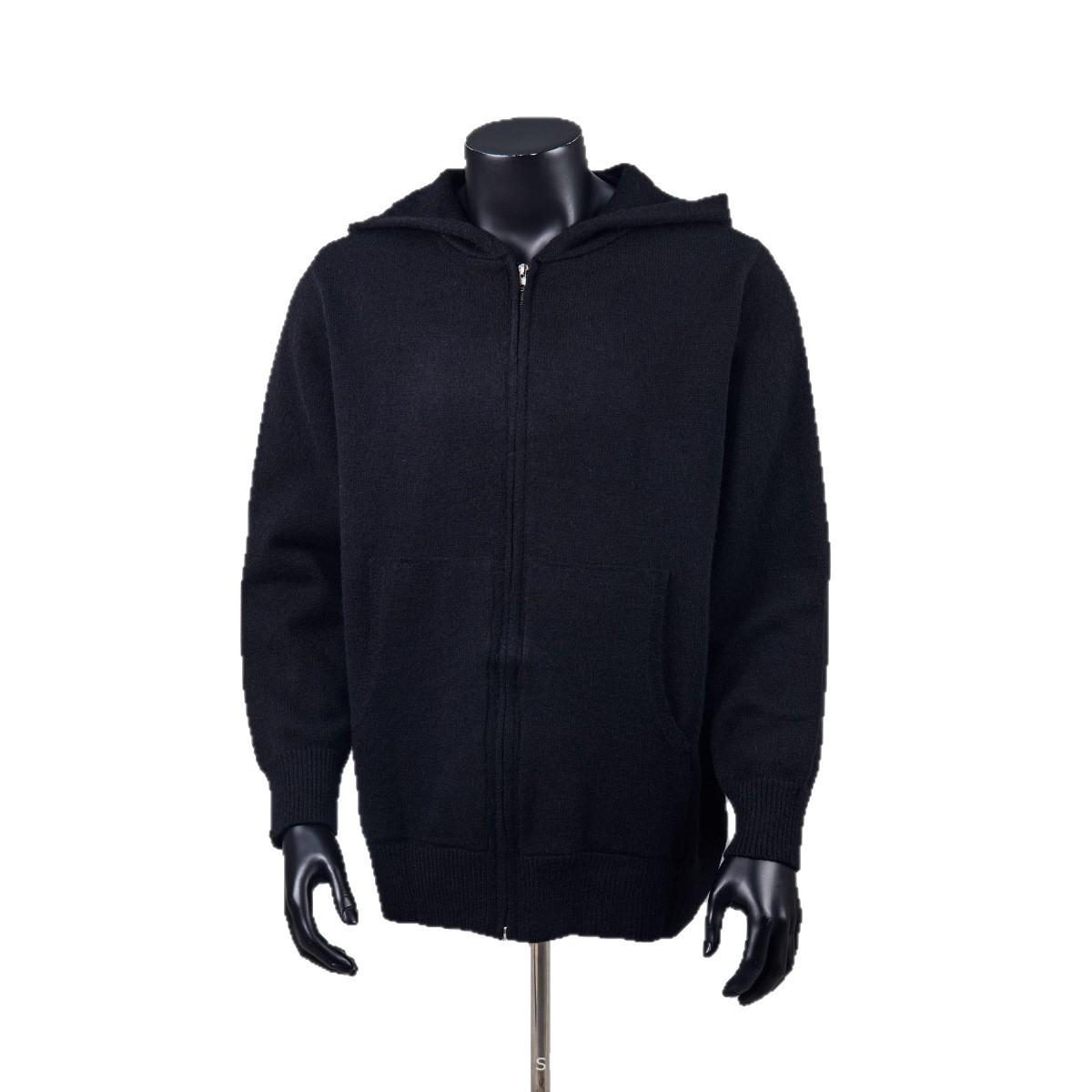 European Trendy Unisex Jacquard Zip Hoodie - Loose Fit, Versatile Knit Jacket Extra Large