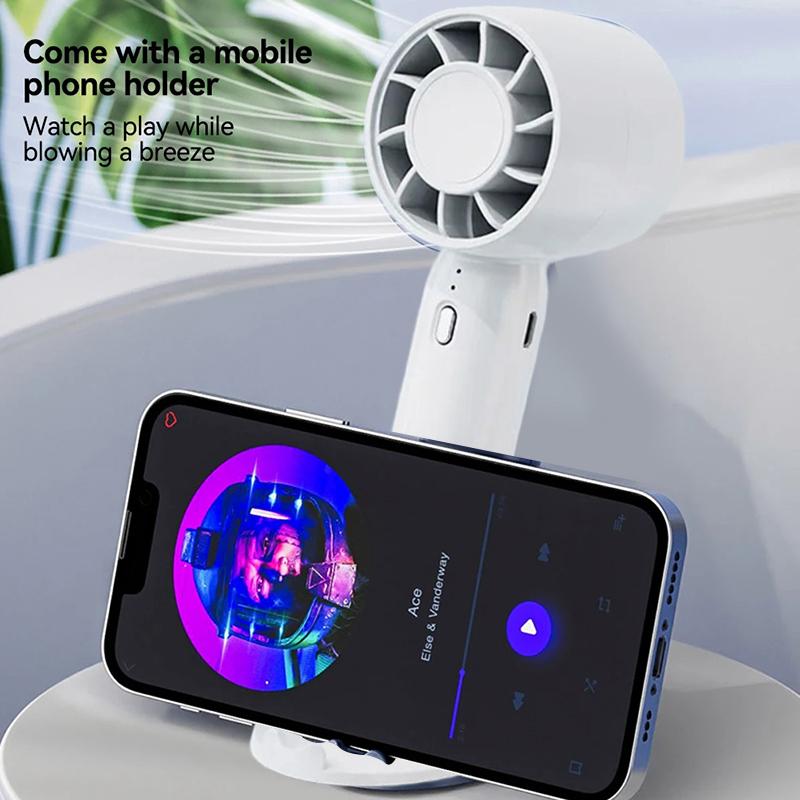 100 Speed Levels Mini Handheld Fan USB Rechargeable Cool Breeze LED Display for Makeup and Study
