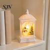 Exquisite Gift for Friends Vintage Christmas Lantern Night Light, Rectangular Glowing Tabletop Decor Warm Atmosphere Light Mantel Party, Flameless LED