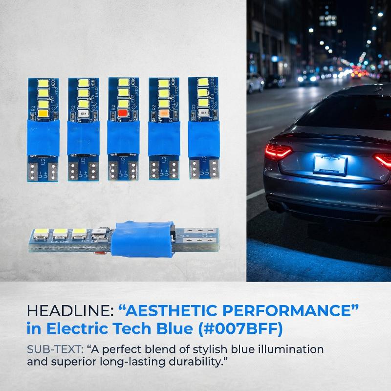 2Pcs Dynamic T10 Car Interior Reading Light Trunk Led Width Indicator Light Modified Light Double Tip Car Lighting T10 Bulbs