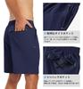 Gopune Men's Running Shorts, Quick-Dry Sweat-Wicking Sports Half Pants with Zipper Pockets, for Soccer Tennis Marathon Hiking (Navy, M)