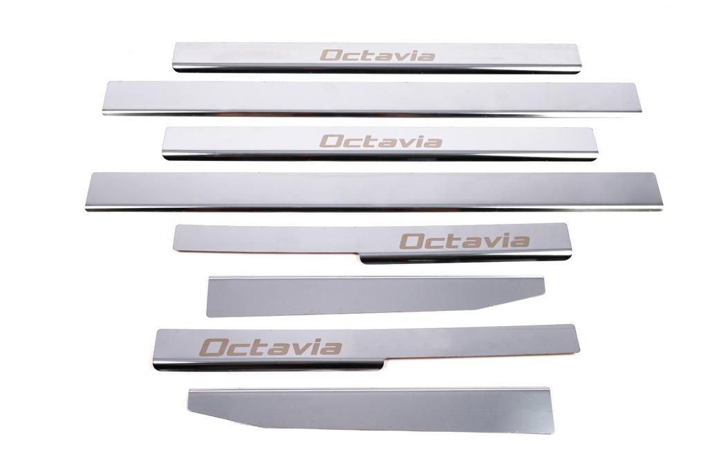 Dverové prahy Carmos (8 ks, nerez) pre Škoda Octavia II A5 2010-2013