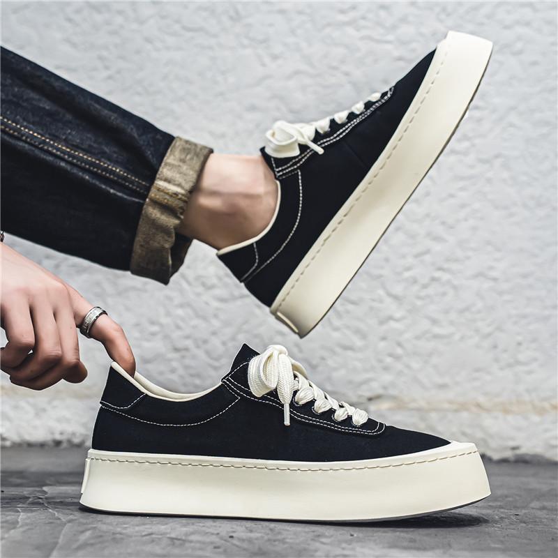 Men's Canvas Sneakers Platform Thick Sole Casual Shoes Outdoor Skateboarding Male Wlaking Shoes Zapatillas Hombre