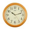 CASIO Wall Clock, Wall Clock, Radio Clock, Brown, Brown, Analog, Wooden Frame, Always On, Second Hand Stops At Night, IQ-1150NJ-7JF