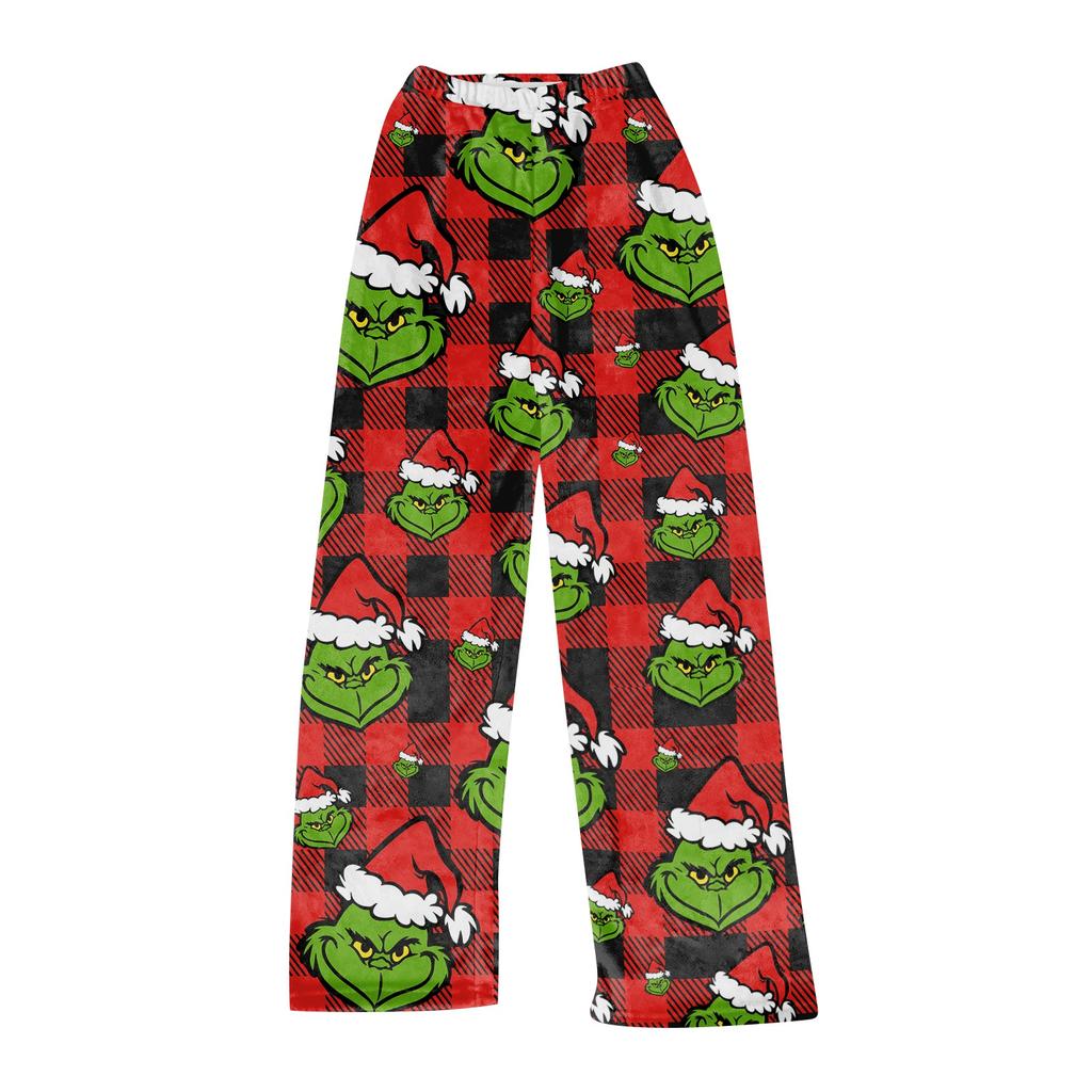 Damen Freizeithose mit lockerem Schnitt und Weihnachtsdruck