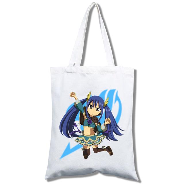 

Хлопковая сумка для покупок Fairy Tail, большая сумка с мультяшным принтом, сумки для покупок для девочек, повседневная мода 24*26cm