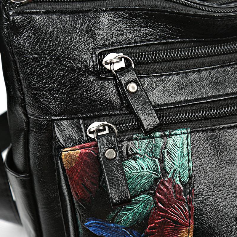 Middle-Aged Women's Large Capacity Bag Soft Leather Shoulder Crossbody Bag for Mom