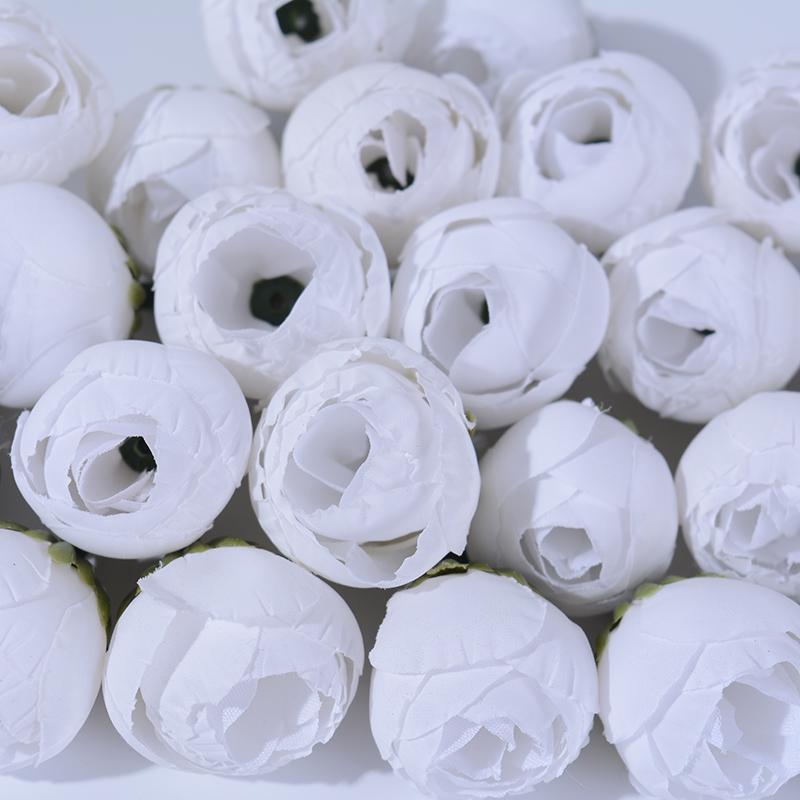 20Pcs 3cm Silk Roses Artificial Flowers Home Decor Summer Wedding Decoration Fake Flowers Bride Carfts Wreath Gifts Accessories