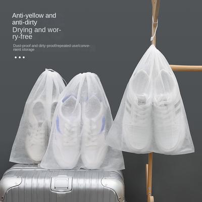 1 pièce Housse à chaussures Non-tissé Anti-poussière Cordon de serrage Sac de rangement transparent Pochette de voyage Sacs à chaussures Séchage des chaussures Protège les chaussures