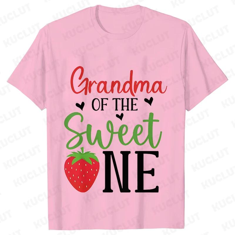 Sweet One Strawberry Birthday Party T-shirt Casual Top T Shirt Family Matching Girls 1st Birthday Graphic Adult Kids Tee T-Shirt