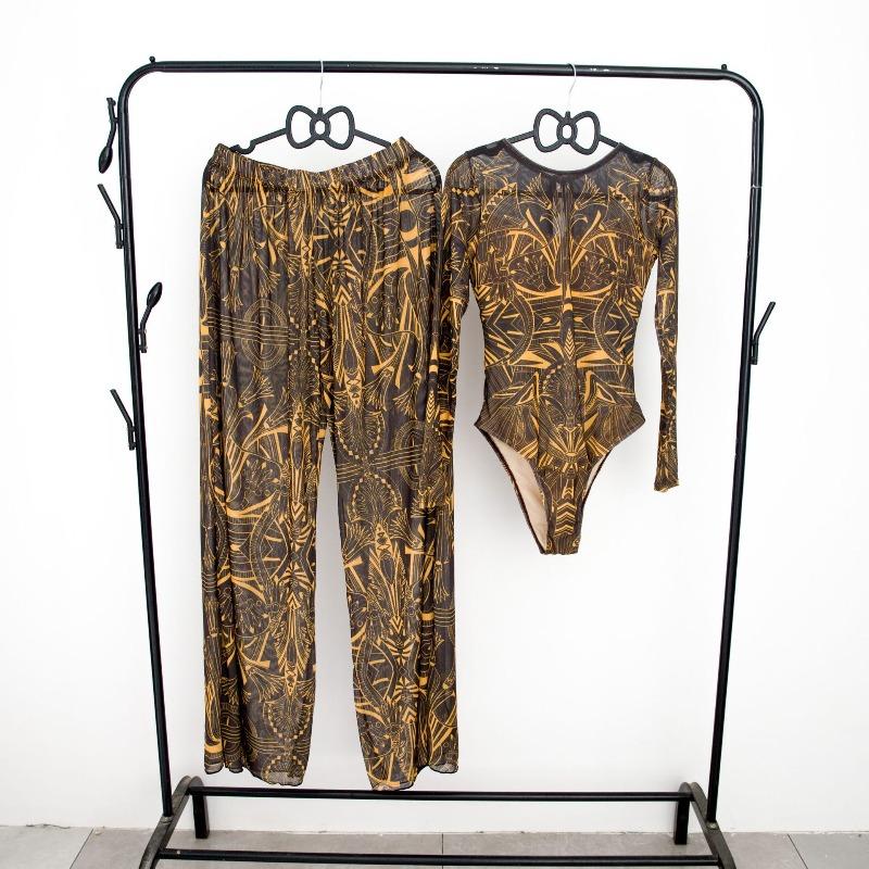 

Цельный купальник женский раздельный комплект новый купальник защита от солнца s (pants with m)