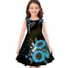 Abiti a Gilet Estivi Senza Maniche Girocollo Abiti da Principessa Carini con Stampa 3D a Girasole Vestiti per Bambina