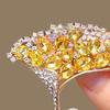 Women Brooch High-Gloss Rhinestone Inlay Faux Pearl Decor Ginkgo Leaf Design Lapel Pin Non-Slip Buckle Scarf Badge Clothing Bags