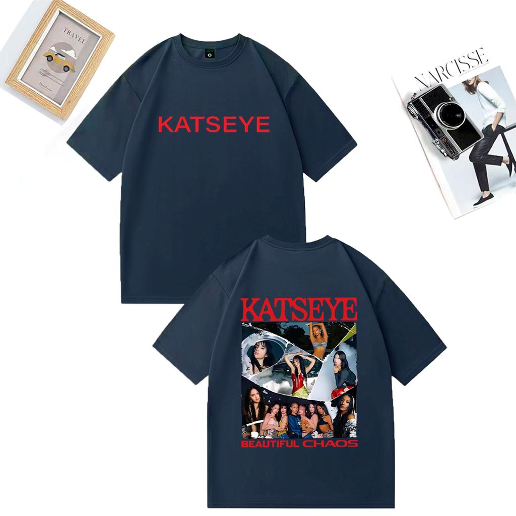 Fashion KATSEYE The Beautiful Chaos Printed T Shirts Men Women's Vintage Clothes High Quality T-shirt Cotton Short Sleeve Tees