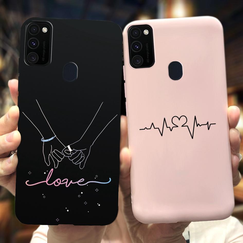 Pro Samsung M21 Pouzdro 6,4 palce Měkký Silikonový Kryt s Srdcem TPU Pro Samsung Galaxy M21 M 21 SM-M215F M215 Zadní Kryt Telefonu Funda