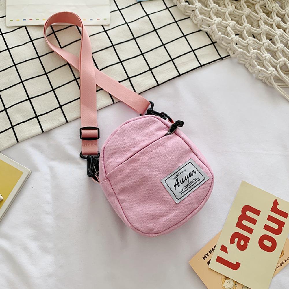 

All-match Canvas Canvas Small Bag Japanse Style Embroidery Women Shoulder Bags Travel Storage Handbags Women Girls рожевий