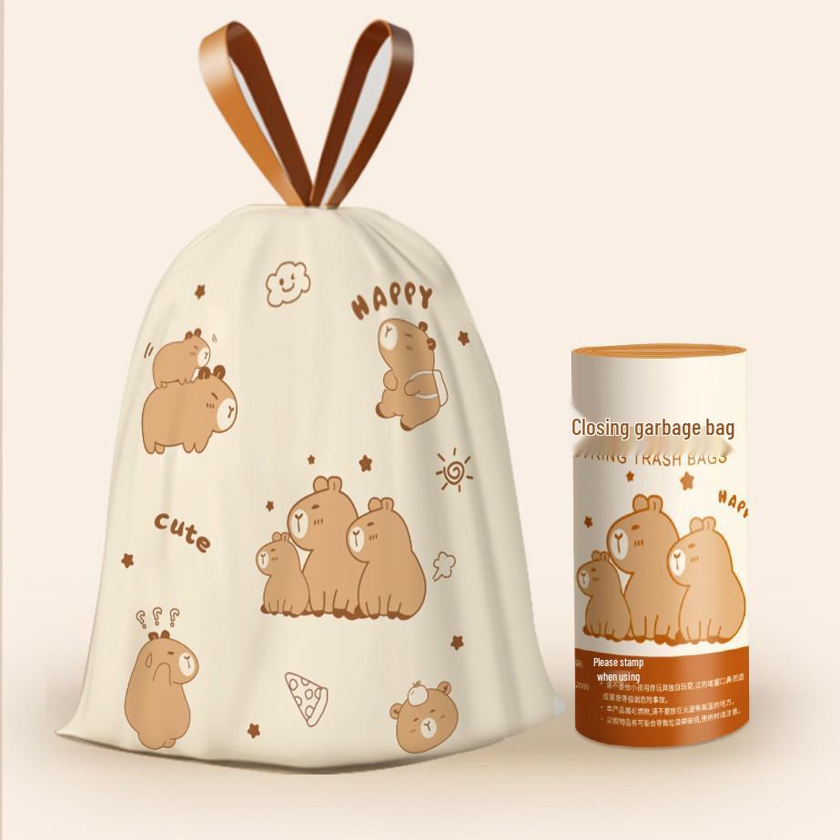 

Extra Large Cartoon Capybara Heavy-Duty Kitchen Trash Bags with Drawstring
