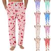 Gestreepte Pyjamabroek Nachtkleding Casual Trekkoord Elastische Taille Broek Comfortabel Rechte Yoga Losse Broek
