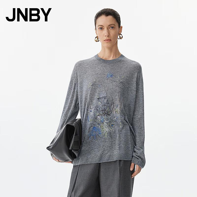 JNBY Women's 100% Wool Round Neck Pullover Sweater