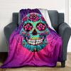 1pc Sugar Skull Throw Blanket Soft Flannel, Cozy All Season Polyester Perfect for Home, Office