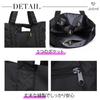 [Jotml] 6-Color Tote Bag, Large Capacity, Nylon, 2-Way, ShoulderHandbag, Unisex, Waterproof (Black)