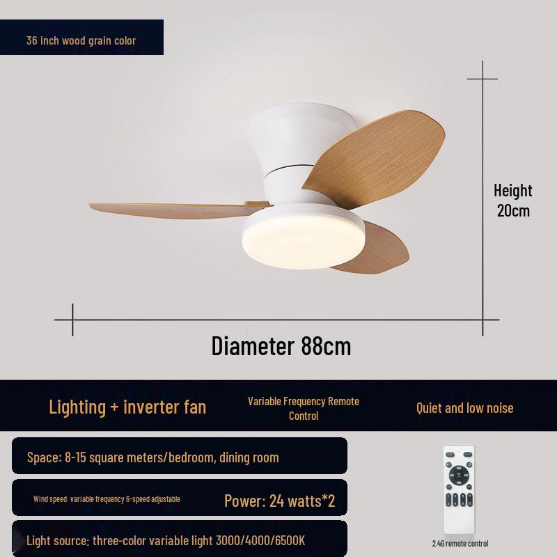 Nordic Ceiling Fan Light for Bedroom & Kids' Room - Stylish Inverter Fan for Small Spaces