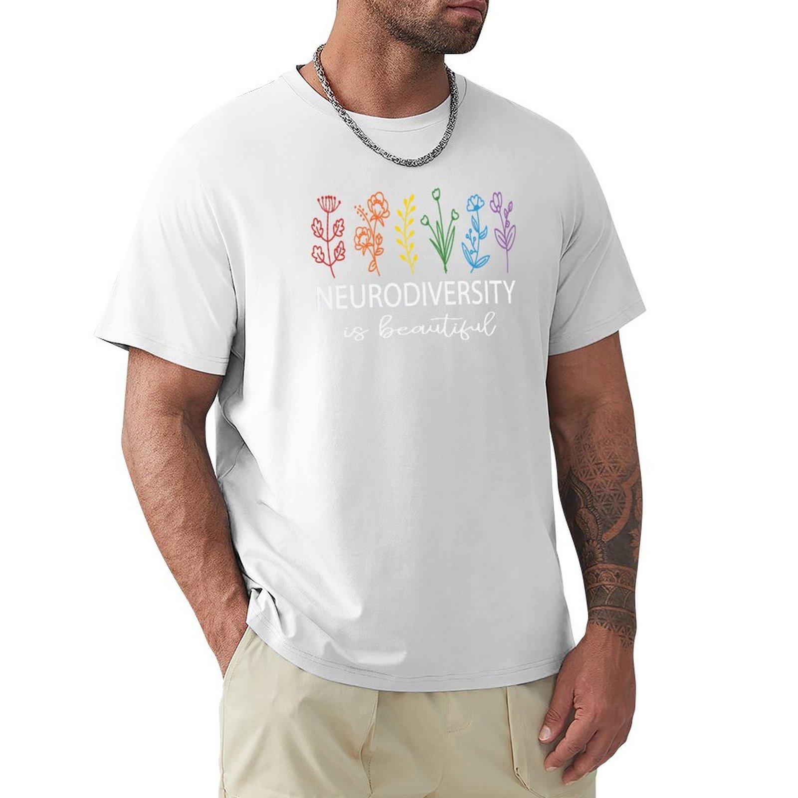Neurodiversity Is Beautiful Tshirt Daily Work Short Sleeve Top S