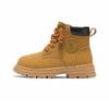 Babu Dou Kids' Spring & Autumn Martin Boots for Ages 6-12 - Trendy Yellow Short Boots for Boys and Girls