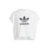 (WMNS) Adicolor Classics Short Trefoil T-Shirt Asia Sizing 'White Black' Women's IC5467