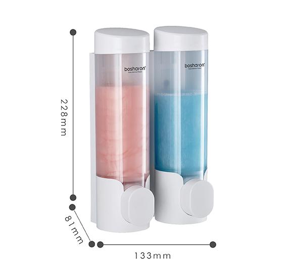 Soap Shower Holder Hotel Type Shampoo Dispenser 2 Shower Shampoo Dispenser Wall Mounted 2 in 1 Conditioner Liquid Soap Dispenser