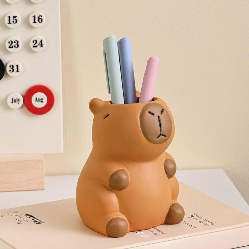 

Interesting Capybara Pencil Storage Box Ornament Capybara Stationery Organizer Student коричневий