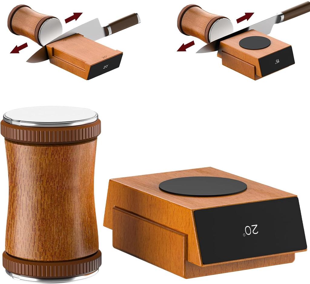 SCHACCESS Knife Rolling Height and Angle to Diamond Compatible with All Knives Sharpener, Type, Adjustable, 15° 20°, Whetstone, 400/1000 Grit,