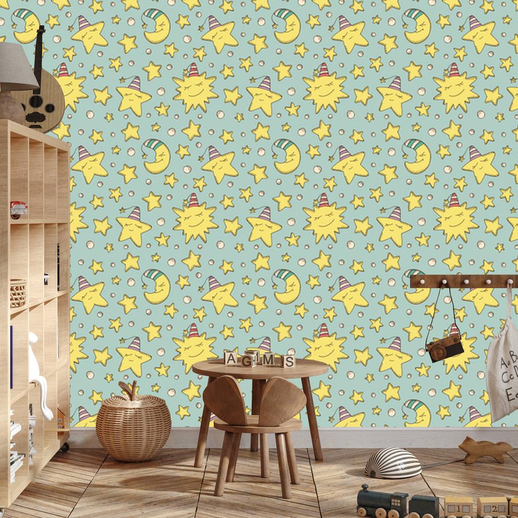 Stars and Moons Wallpaper for Living Room and Bedroom 50x1000