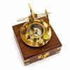 Brass Sundial Compass with Polished Hardwood Box, Compass, Steampunk Navigation Gift, Handmade Brass Collectible