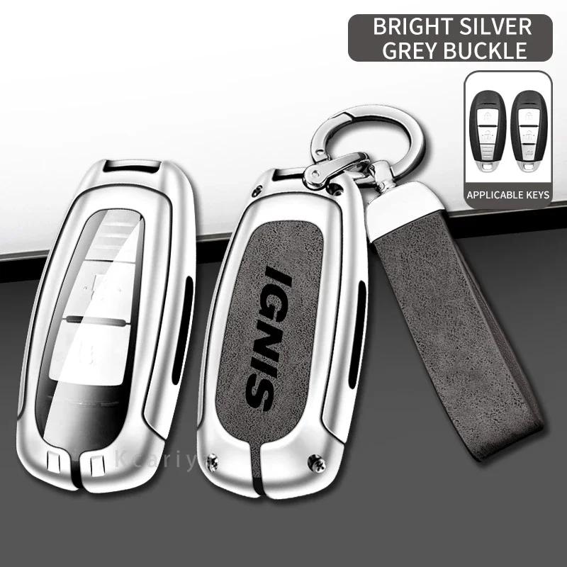Car TPU Zinc Alloy Key Case Bag For Suzuki IGNIS Eitrga Swift Car KeyChain Car Metal Key Shell Interior Decoration Accessories