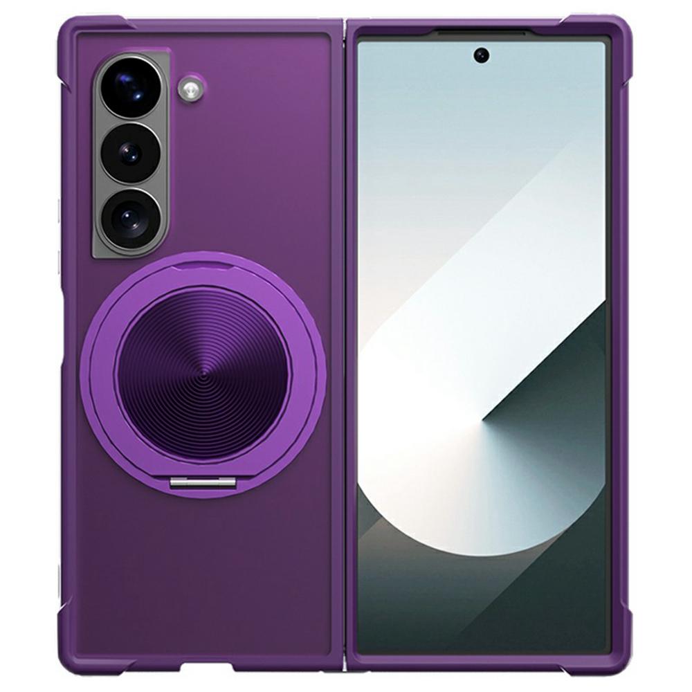 

For Samsung Galaxy Z Fold6 5G Magnetic Case CD Vein Kickstand TPU + PC Phone Cover A